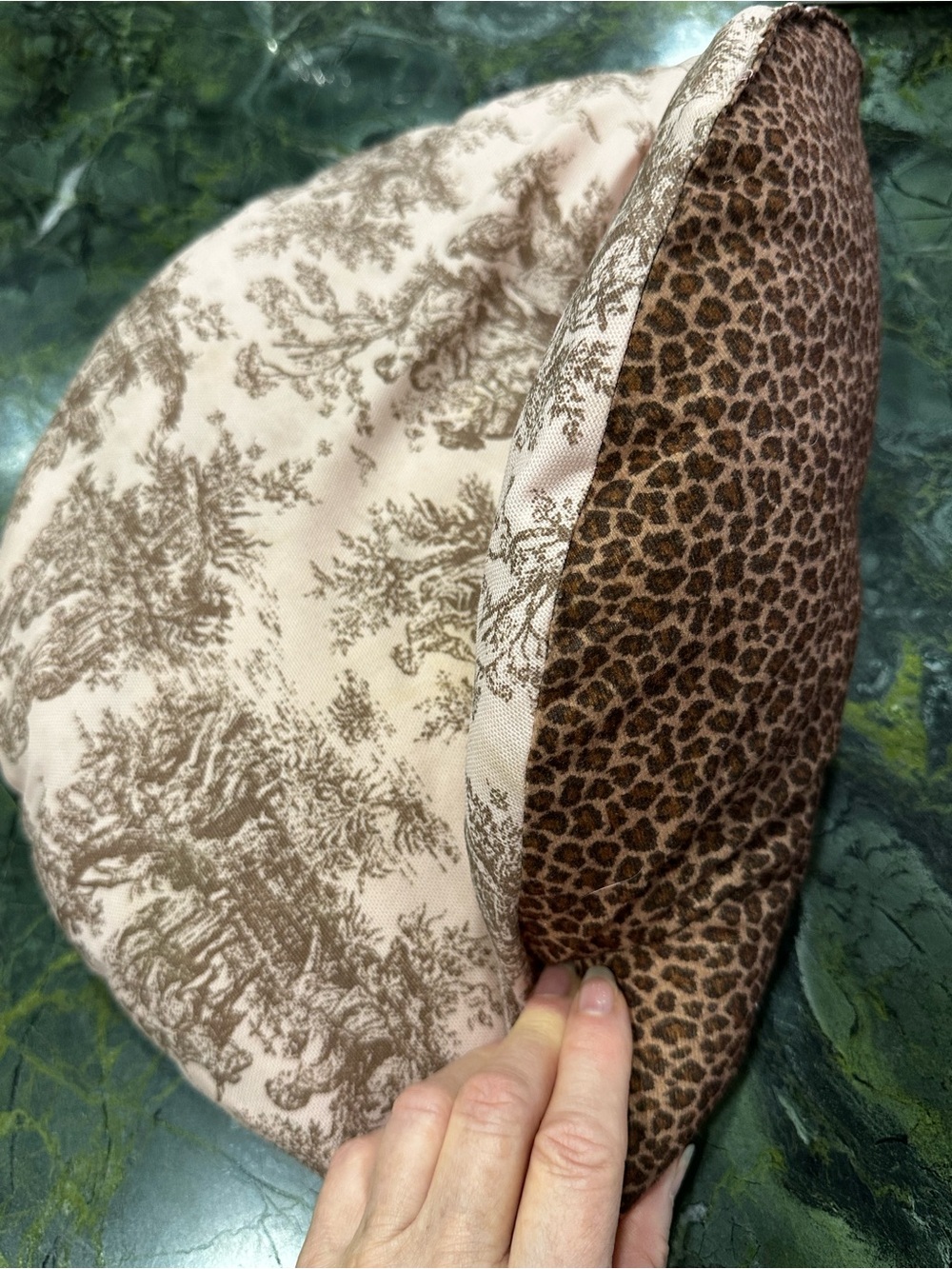 Vintage Toile Bucolic Kravet  Romantic Scene Reversible Round Decorative Pillow